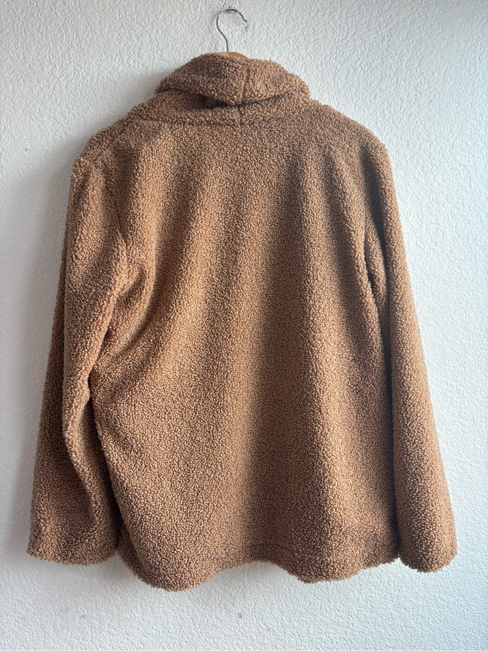 Sanctuary Cozy Teddy Shawl Collar Jacket Camel Tan Medium - Picture 7 of 8